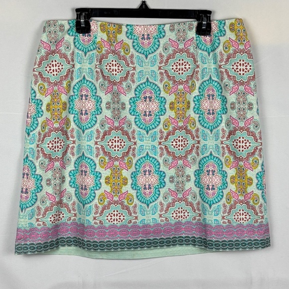Talbots Womens Knee Length Pencil Skirt Elastic side Sz 14P Preppy Spring Resort - Picture 1 of 13